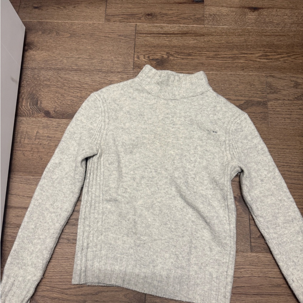 J. Crew Heather Light Gray Turtleneck Sweater
